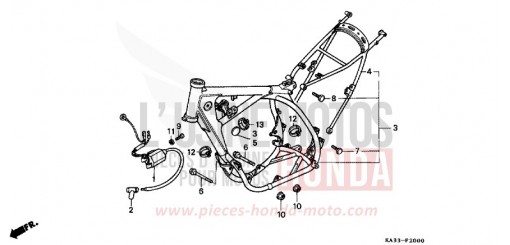 FRAME BODY/IGNITION COIL (1) CR125RE de 1984